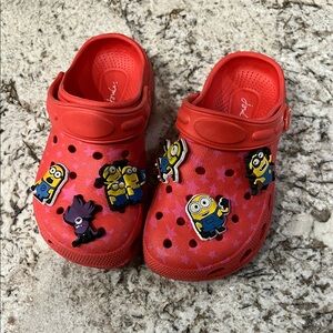 size 28 Kids Red Minions crocks by Joules